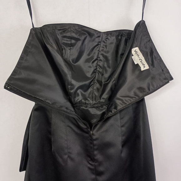 Vintage 80s Victor Costa Womens Black Formal Maxi Dress size 10 Elegant - Picture 8 of 11